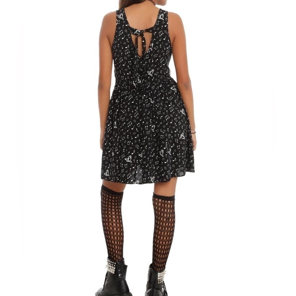 Hot Topic Music Notes Mini Black Dress Grunch Gothic Witchy - Picture 2 of 7